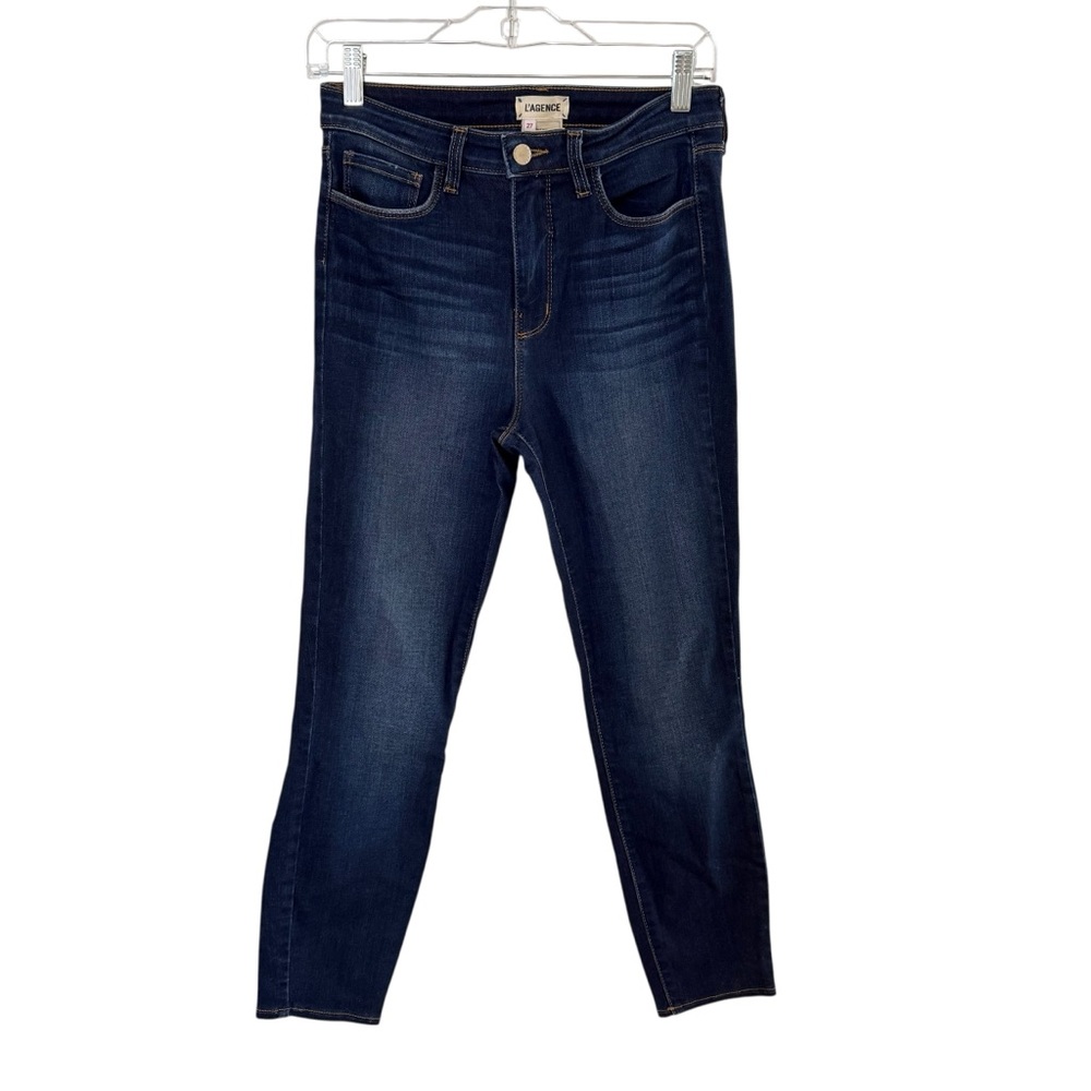 L’angence Margot Skinny Cropped Highrise Jeans In Baltic Blue size 27 - Picture 4 of 9